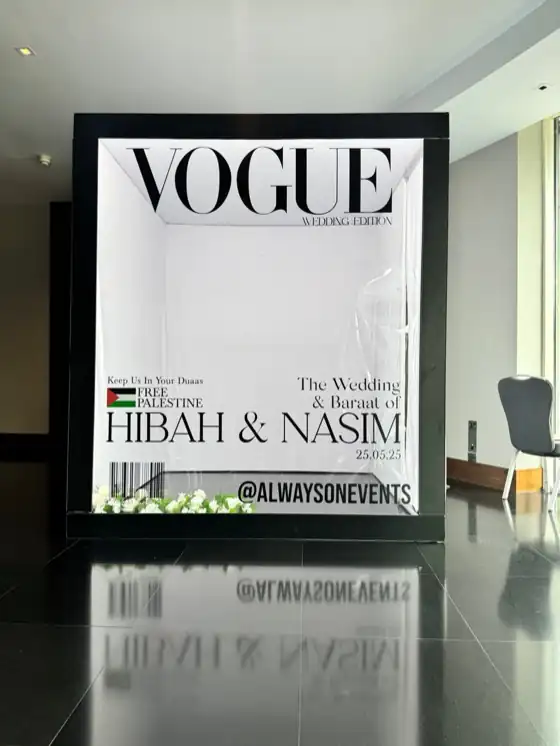 Magazine cover style Vogue photo booth